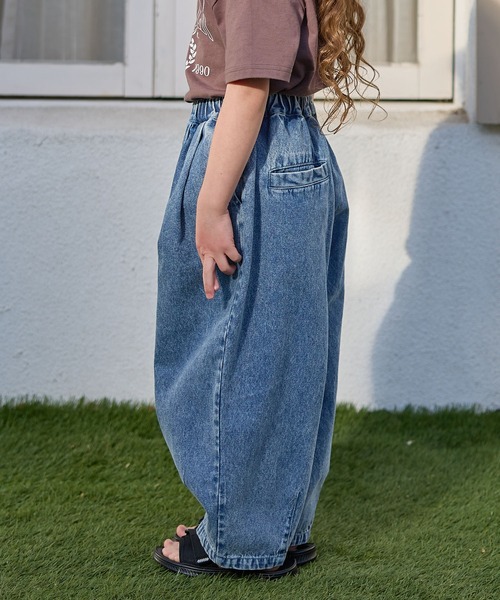 Piet（ピエット）の「【綿100%】コクーン デニムパンツ（デニムパンツ・キッズ・ネイビー/ブルー/ブラック・130/120/110/100）」の8枚目の写真