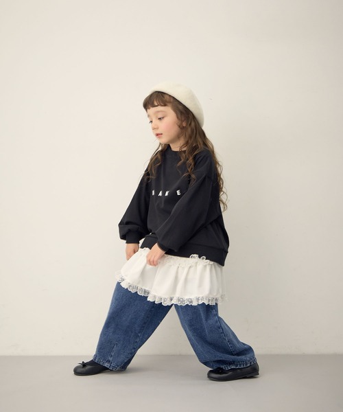 Piet（ピエット）の「【綿100%】コクーン デニムパンツ（デニムパンツ・キッズ・ネイビー/ブルー/ブラック・130/120/110/100）」の14枚目の写真