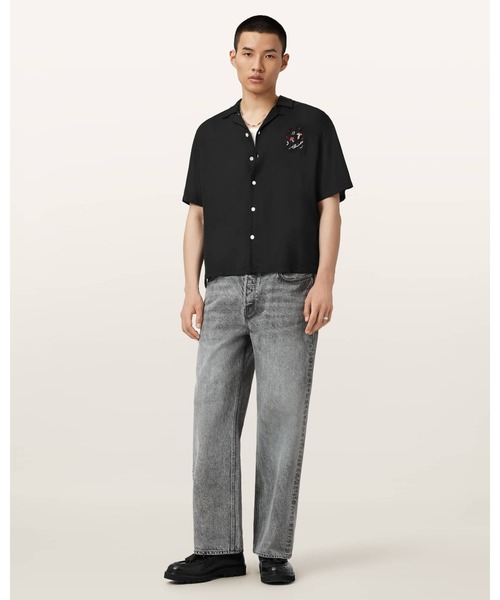 ALLSAINTS(オールセインツ)の「FUNGI EMBROIDERED SHORT SLEEVE SHIRT | FUNGI 刺繍 半袖 シャツ(シャツ/ブラウス・メンズ・ブラック・S/M/L/XS)」の5枚目の写真