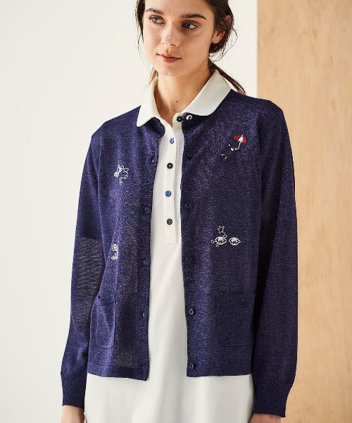 Picone CLUB(ピッコーネクラブ)の「ラメニット刺繍カーディガン(カーディガン/ボレロ・レディース・ベージュ/ネイビー/ライトグレー・S/M)」の20枚目の写真