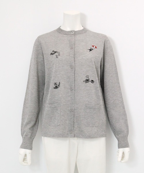Picone CLUB(ピッコーネクラブ)の「ラメニット刺繍カーディガン(カーディガン/ボレロ・レディース・ベージュ/ネイビー/ライトグレー・S/M)」の10枚目の写真