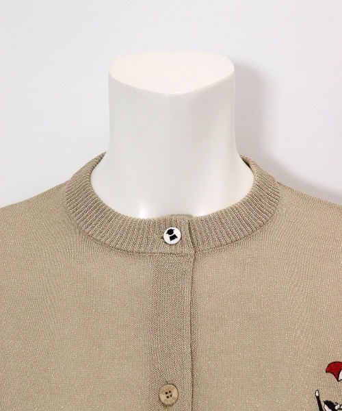 Picone CLUB(ピッコーネクラブ)の「ラメニット刺繍カーディガン(カーディガン/ボレロ・レディース・ベージュ/ネイビー/ライトグレー・S/M)」の15枚目の写真