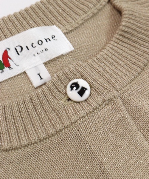 Picone CLUB(ピッコーネクラブ)の「ラメニット刺繍カーディガン(カーディガン/ボレロ・レディース・ベージュ/ネイビー/ライトグレー・S/M)」の6枚目の写真