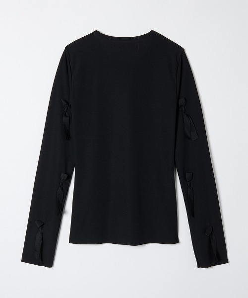leinwande(ラインヴァンド)の「Fortune Ribbon Top / フォーチュンリボントップ(シャツ/ブラウス・レディース・ブラック/ホワイト・ONE SIZE)」の13枚目の写真