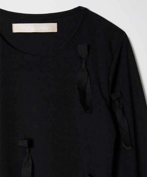 leinwande(ラインヴァンド)の「Fortune Ribbon Top / フォーチュンリボントップ(シャツ/ブラウス・レディース・ブラック/ホワイト・ONE SIZE)」の14枚目の写真