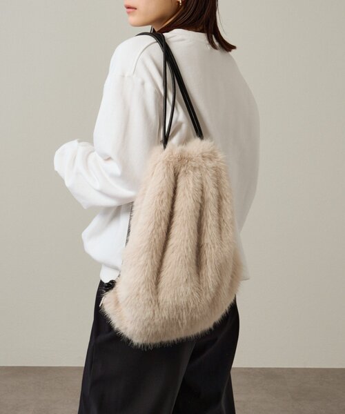 Omekashi（オメカシ）の「ファーナップサック（バックパック/リュック・レディース・ブラウン/ベージュ・FREE）」の6枚目の写真