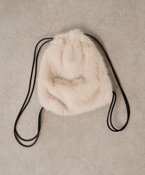 Omekashi（オメカシ）の「ファーナップサック（バックパック/リュック・レディース・ブラウン/ベージュ・FREE）」の7枚目の写真