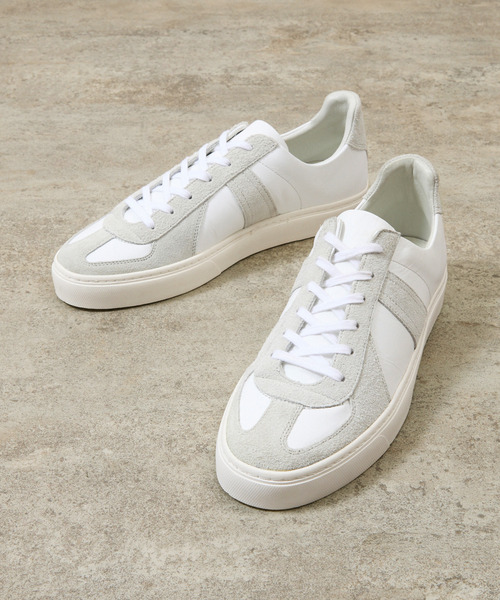 And A(アンドエー)の「ALTERUM オルタム / VIBRAM SOLE GERMAN ARMY TRAINER 日本製オリジナルカウレザーVIBRAMソールジャーマントレーナー / 1175L(スニーカー・メンズ・ホワイト×ホワイト/ブラック×ブラック・7/8/9/6)」の6枚目の写真
