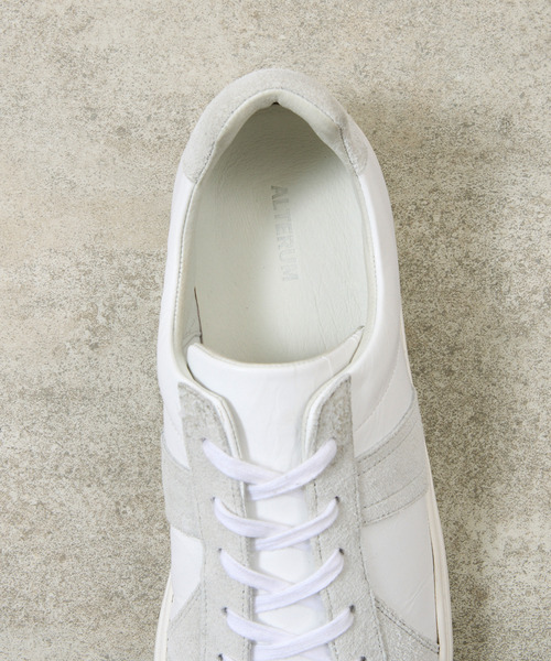 And A(アンドエー)の「ALTERUM オルタム / VIBRAM SOLE GERMAN ARMY TRAINER 日本製オリジナルカウレザーVIBRAMソールジャーマントレーナー / 1175L(スニーカー・メンズ・ホワイト×ホワイト/ブラック×ブラック・7/8/9/6)」の17枚目の写真