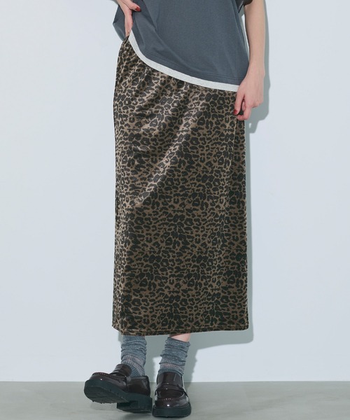 coca(coca)(コカ)の「レオパードベロアスカート(スカート・レディース・レオパード・S/M/L)」の1枚目の写真