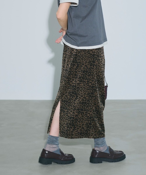 coca(coca)(コカ)の「レオパードベロアスカート(スカート・レディース・レオパード・S/M/L)」の3枚目の写真