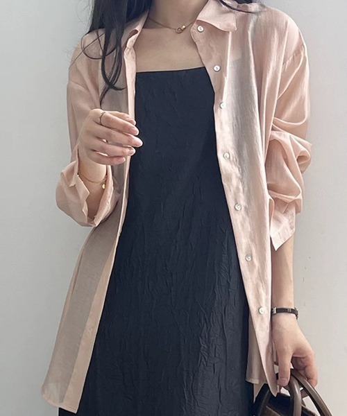 Beststore(ベストストア)の「シアーシャツ ブラウス バックデザイン(シャツ/ブラウス・レディース・イエロー/ブルー/ブラック/アイボリー/ピンク・FREE)」の12枚目の写真