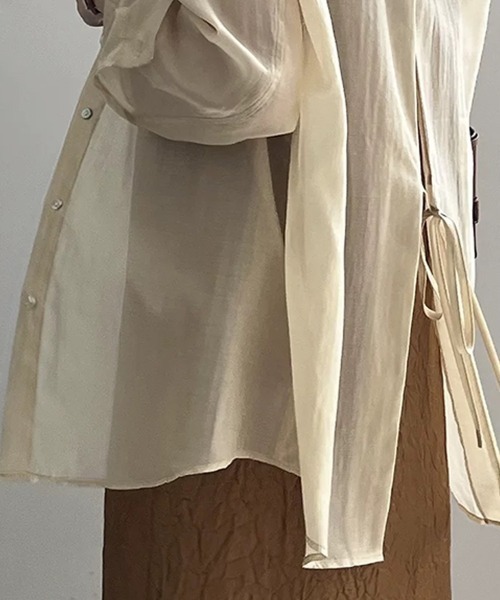 Beststore(ベストストア)の「シアーシャツ ブラウス バックデザイン(シャツ/ブラウス・レディース・イエロー/ブルー/ブラック/アイボリー/ピンク・FREE)」の17枚目の写真