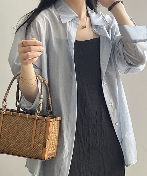 Beststore(ベストストア)の「シアーシャツ ブラウス バックデザイン(シャツ/ブラウス・レディース・イエロー/ブルー/ブラック/アイボリー/ピンク・FREE)」の18枚目の写真