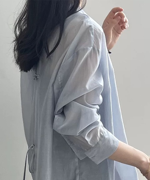 Beststore(ベストストア)の「シアーシャツ ブラウス バックデザイン(シャツ/ブラウス・レディース・イエロー/ブルー/ブラック/アイボリー/ピンク・FREE)」の20枚目の写真