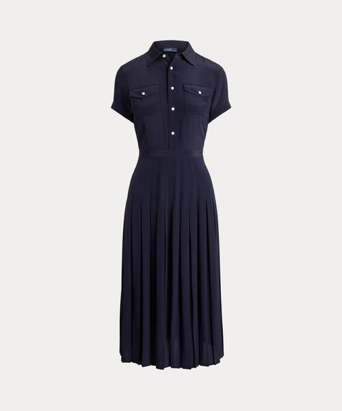 Ralph Lauren シルク　ドレス　ブルー Ralph Lauren シルク ドレス ブルー Ralph Lauren シルク ドレス