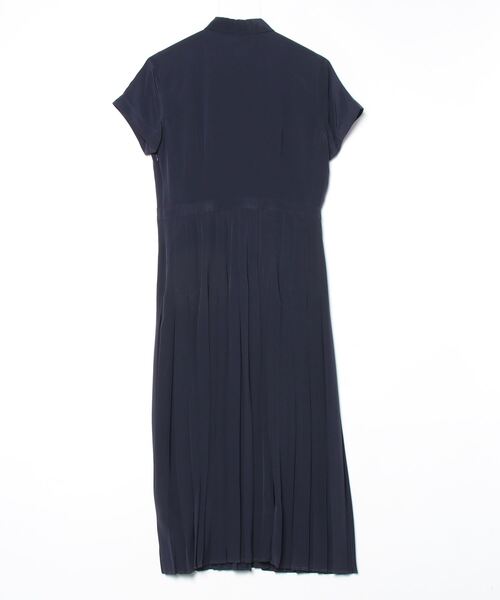 シルク クレープ プリーテッド シャツドレス（シャツワンピース