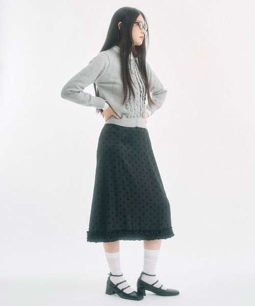 FEKETE（フェケテ）の「knit frill cardigan / ニットフリル
