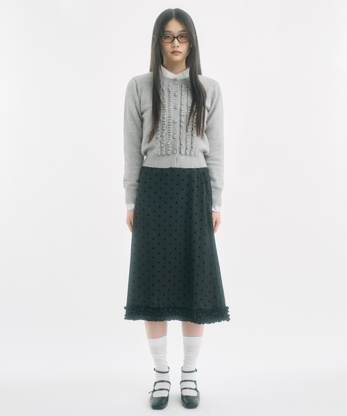 セール】knit frill cardigan / ニットフリルカーディガン