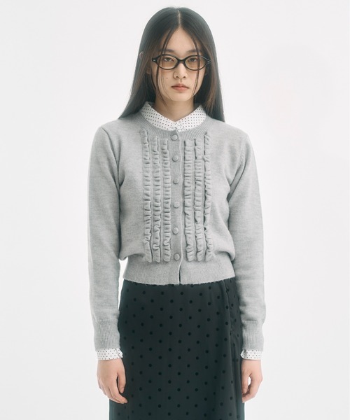FEKETE（フェケテ）の「knit frill cardigan / ニットフリル