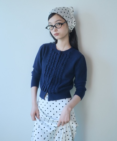 FEKETE（フェケテ）の「knit frill cardigan / ニットフリル