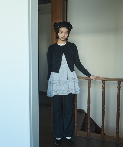 knit frill cardigan / ニットフリルカーディガン（カーディガン
