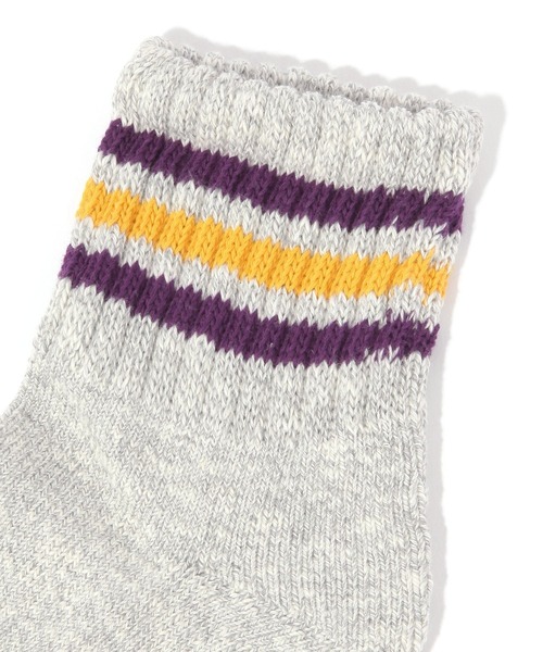 Healthknit(ヘルスニット)の「【Healthknit(ヘルスニット)】スラブMIX配色3本ライン 3Pソックス(ソックス/靴下・メンズ・グリーン・FREE)」の2枚目の写真