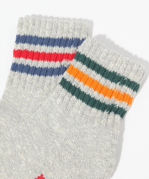 Healthknit(ヘルスニット)の「【Healthknit(ヘルスニット)】スラブMIX配色3本ライン 3Pソックス(ソックス/靴下・メンズ・グリーン・FREE)」の5枚目の写真