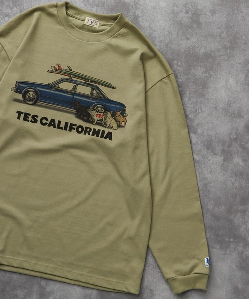 The Endless Summer(エンドレスサマー)の「TES 4 BUHI CHASING THE WAVES LONG SLEEVE T-SHIRT / ロンT(Tシャツ/カットソー・メンズ・ホワイト/ベージュ/グリーン系その他3/グレー・SMALL/MEDIUM/LARGE/X-LARGE/XX-LARGE)」の4枚目の写真