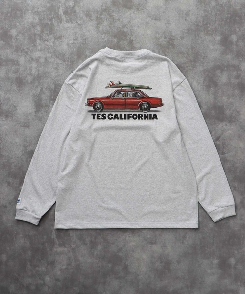 The Endless Summer(エンドレスサマー)の「TES 4 BUHI CHASING THE WAVES LONG SLEEVE T-SHIRT / ロンT(Tシャツ/カットソー・メンズ・ホワイト/ベージュ/グリーン系その他3/グレー・SMALL/MEDIUM/LARGE/X-LARGE/XX-LARGE)」の11枚目の写真