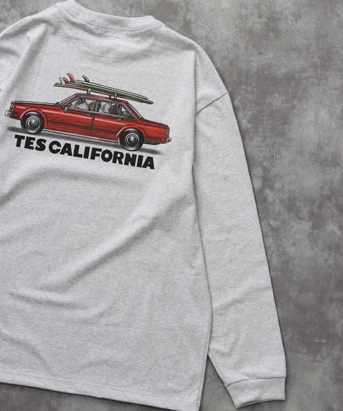 The Endless Summer(エンドレスサマー)の「TES 4 BUHI CHASING THE WAVES LONG SLEEVE T-SHIRT / ロンT(Tシャツ/カットソー・メンズ・ホワイト/ベージュ/グリーン系その他3/グレー・SMALL/MEDIUM/LARGE/X-LARGE/XX-LARGE)」の12枚目の写真