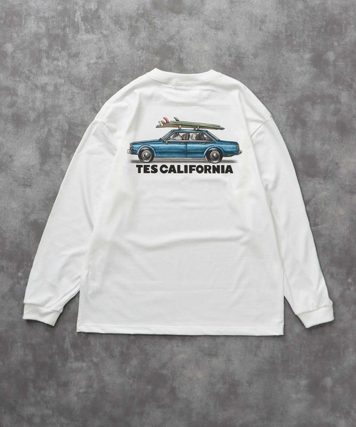 The Endless Summer(エンドレスサマー)の「TES 4 BUHI CHASING THE WAVES LONG SLEEVE T-SHIRT / ロンT(Tシャツ/カットソー・メンズ・ホワイト/ベージュ/グリーン系その他3/グレー・SMALL/MEDIUM/LARGE/X-LARGE/XX-LARGE)」の6枚目の写真