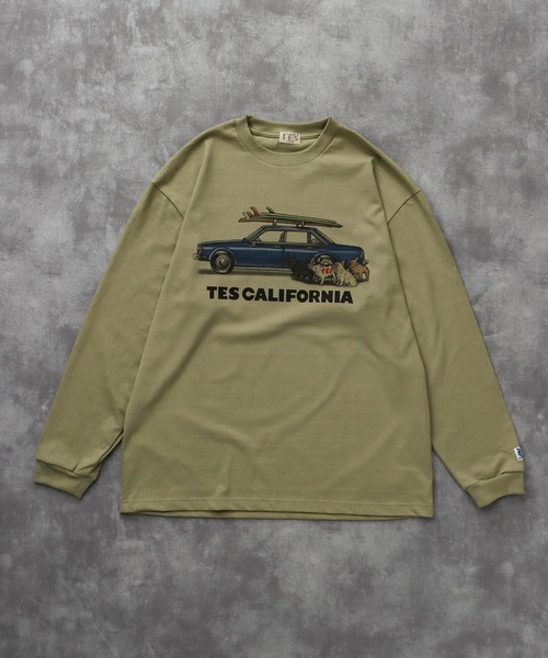 The Endless Summer(エンドレスサマー)の「TES 4 BUHI CHASING THE WAVES LONG SLEEVE T-SHIRT / ロンT(Tシャツ/カットソー・メンズ・ホワイト/ベージュ/グリーン系その他3/グレー・SMALL/MEDIUM/LARGE/X-LARGE/XX-LARGE)」の15枚目の写真