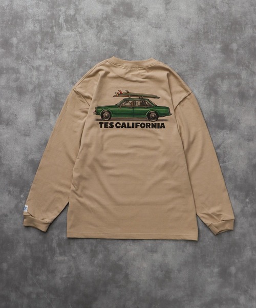 The Endless Summer(エンドレスサマー)の「TES 4 BUHI CHASING THE WAVES LONG SLEEVE T-SHIRT / ロンT(Tシャツ/カットソー・メンズ・ホワイト/ベージュ/グリーン系その他3/グレー・SMALL/MEDIUM/LARGE/X-LARGE/XX-LARGE)」の21枚目の写真