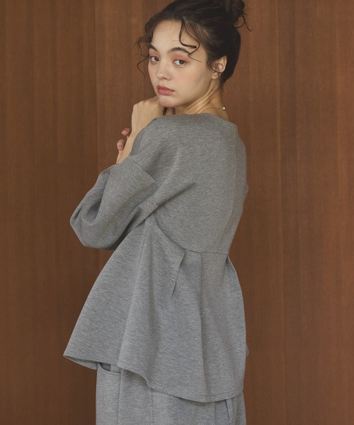 Cocoon peplum cardigan/コクーンペプラムカーディガン（カーディガン