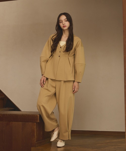 Cocoon peplum cardigan/コクーンペプラムカーディガン（カーディガン