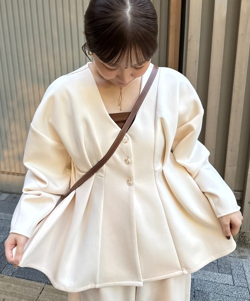 Cocoon peplum cardigan/コクーンペプラムカーディガン（カーディガン