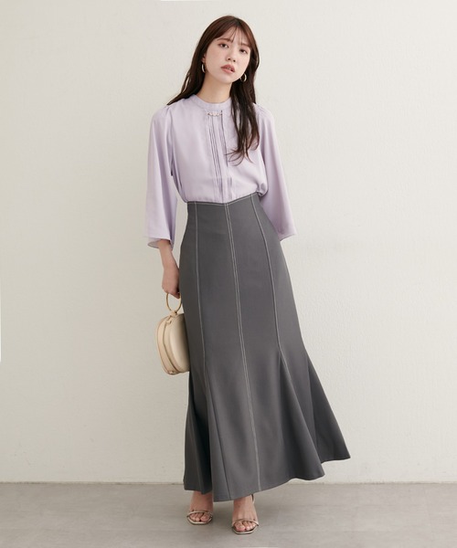 natural couture(ナチュラルクチュール)の「【ZOZO限定】メタルチャーム付き7分フレア袖ブラウス(シャツ/ブラウス・レディース・ブルー/オフホワイト/ネイビー/ピンクベージュ/グレイッシュベージュ・FREE)」の13枚目の写真