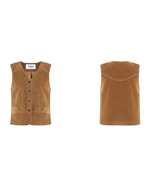 Fano Studios（ファノ ストゥディオズ）の「ヴィンテージ風 フェイクスエード Vネックベスト FQ25W039【Fano Studios】【2025AW】（ベスト・レディース・ブラウン・S/M/L）」の17枚目の写真