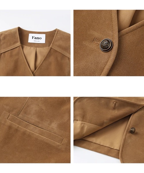 Fano Studios（ファノ ストゥディオズ）の「ヴィンテージ風 フェイクスエード Vネックベスト FQ25W039【Fano Studios】【2025AW】（ベスト・レディース・ブラウン・S/M/L）」の18枚目の写真
