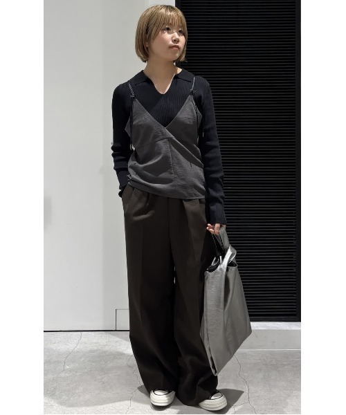 CONVERSE TOKYO（コンバーストウキョウ）の「PEACH POPLIN CAMISOLE BUSTIER（キャミソール・レディース・チャコールグレー/ベージュ/レッド・FREE）」の5枚目の写真
