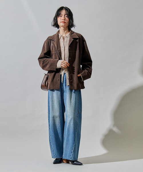 FREAK'S STORE(フリークスストア)の「レザレット スエードライクジャケット(ブルゾン・レディース・キャメル/ブラウン・フリ-)」の16枚目の写真