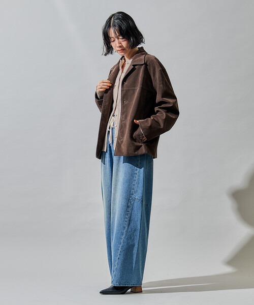 FREAK'S STORE(フリークスストア)の「レザレット スエードライクジャケット(ブルゾン・レディース・キャメル/ブラウン・フリ-)」の17枚目の写真