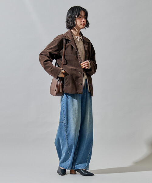 FREAK'S STORE(フリークスストア)の「レザレット スエードライクジャケット(ブルゾン・レディース・キャメル/ブラウン・フリ-)」の19枚目の写真