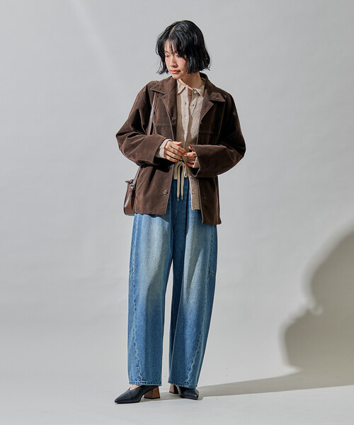 FREAK'S STORE(フリークスストア)の「レザレット スエードライクジャケット(ブルゾン・レディース・キャメル/ブラウン・フリ-)」の3枚目の写真