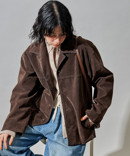 FREAK'S STORE(フリークスストア)の「レザレット スエードライクジャケット(ブルゾン・レディース・キャメル/ブラウン・フリ-)」の5枚目の写真