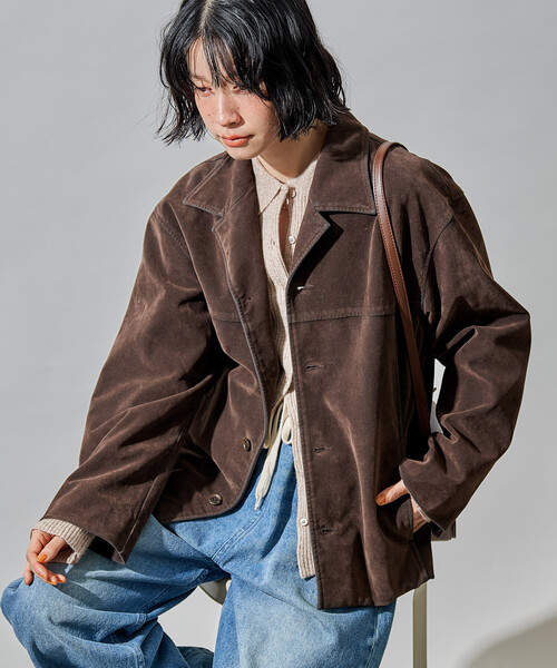 FREAK'S STORE(フリークスストア)の「レザレット スエードライクジャケット(ブルゾン・レディース・キャメル/ブラウン・フリ-)」の6枚目の写真