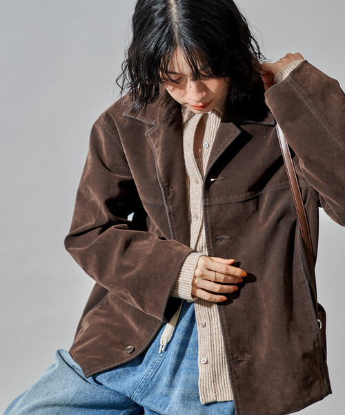 FREAK'S STORE(フリークスストア)の「レザレット スエードライクジャケット(ブルゾン・レディース・キャメル/ブラウン・フリ-)」の7枚目の写真