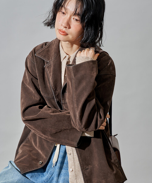FREAK'S STORE(フリークスストア)の「レザレット スエードライクジャケット(ブルゾン・レディース・キャメル/ブラウン・フリ-)」の8枚目の写真