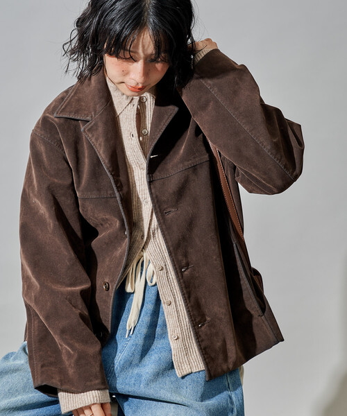 FREAK'S STORE(フリークスストア)の「レザレット スエードライクジャケット(ブルゾン・レディース・キャメル/ブラウン・フリ-)」の11枚目の写真